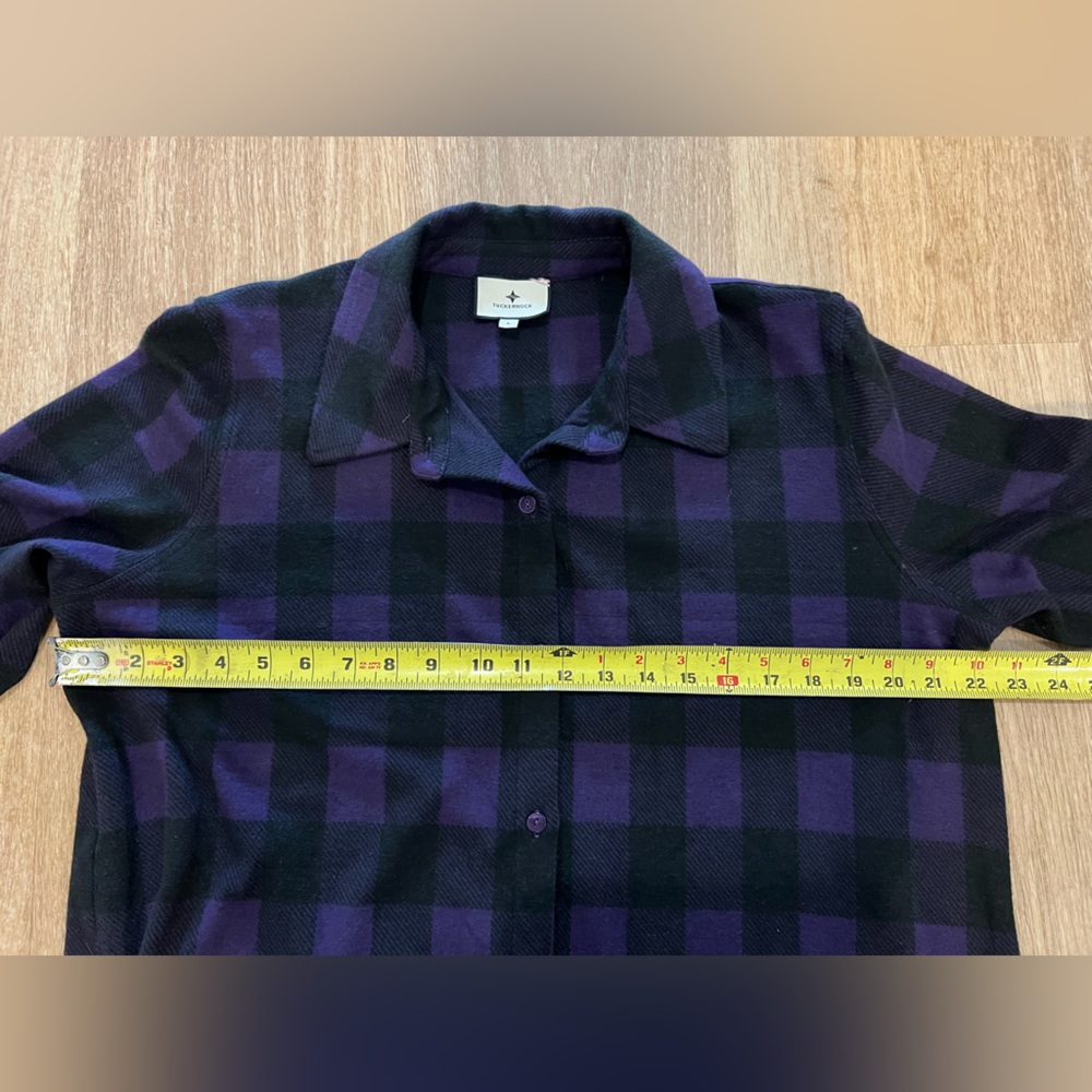 Tuckernuck Aubergine Check Chandler Flannel Size L - Picture 11 of 11